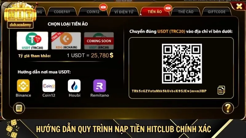 cac buoc nap tien hitclub chinh Các bước nạp tiền HitClub chính xác